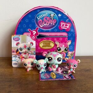 New Littlest Pet Shop LPS 493 Mommy Baby Panda Bear Set Babies Triplets Cute